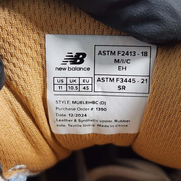 New Balance Elite Lite Men's Size 11 Blue Composite Toe Tan Shoes MUELEHBC - Picture 9 of 10